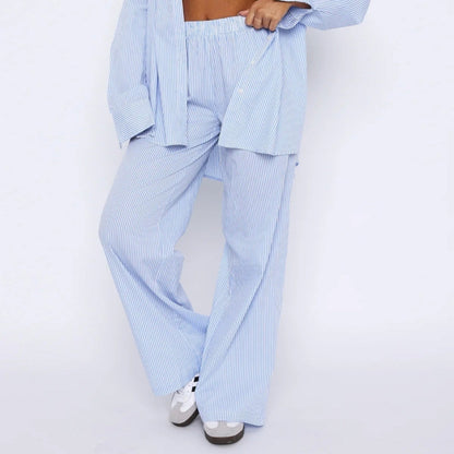 Elis – Pantalons Femme à Taille Haute et Jambe Large