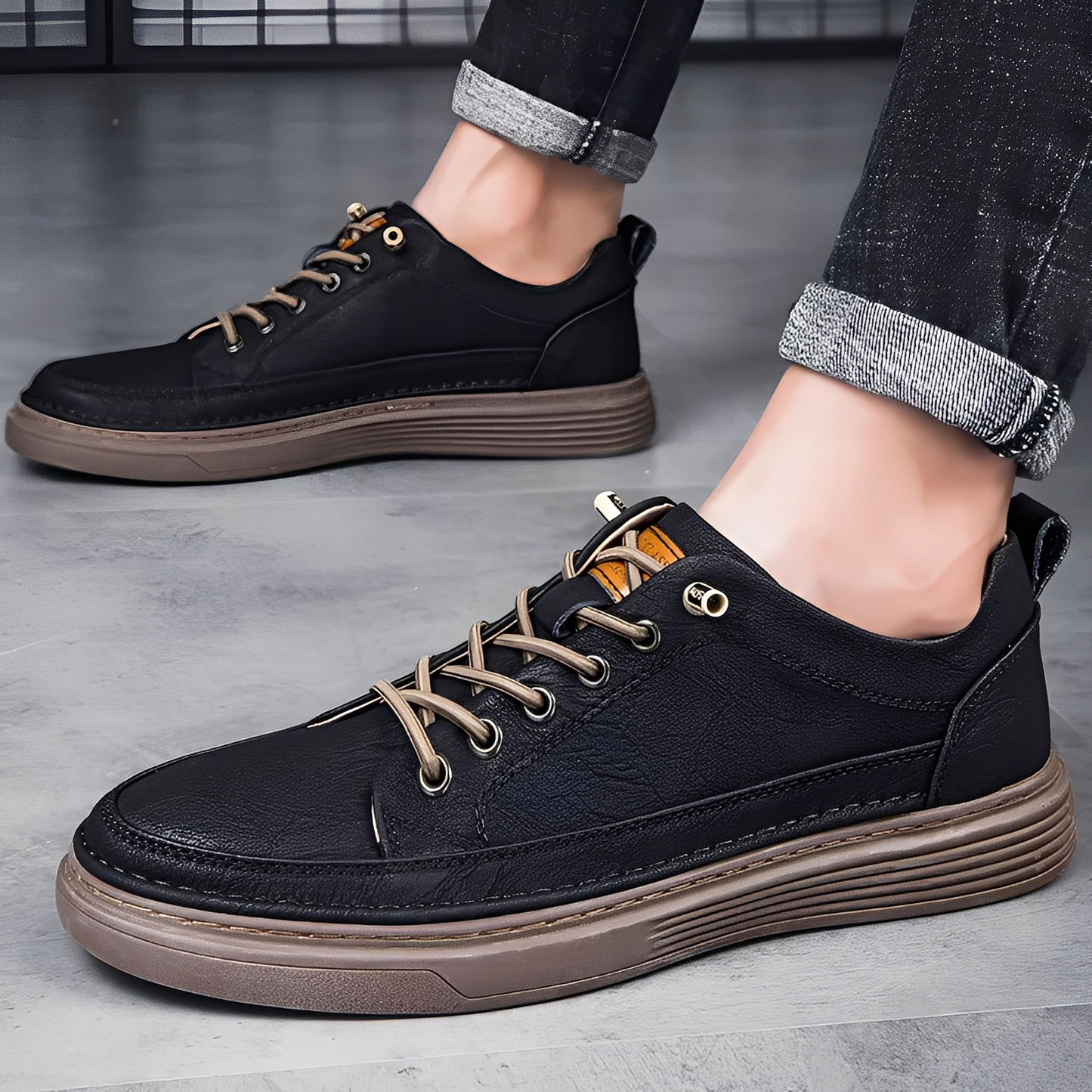 Damion - Baskets Classiques en Cuir pour Hommes
