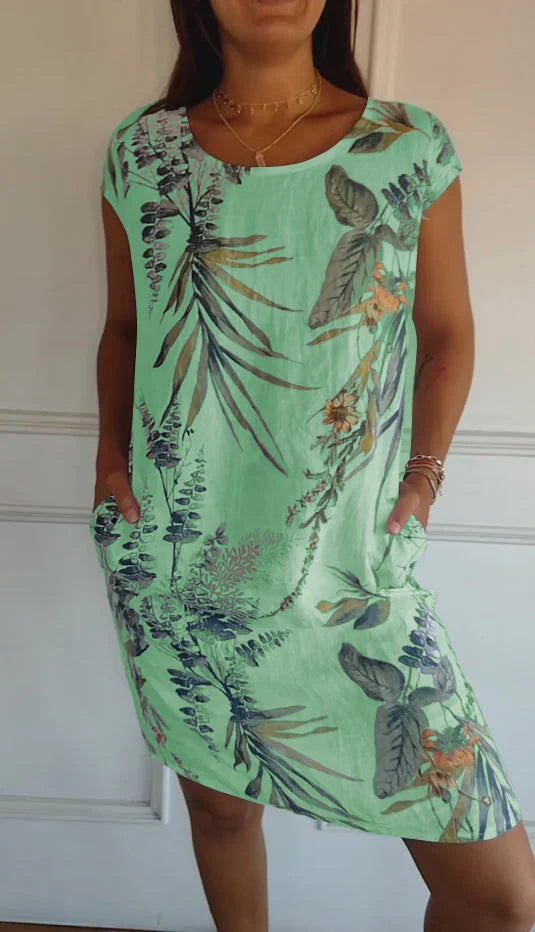 Britt – Robe à motif avec col arrondi