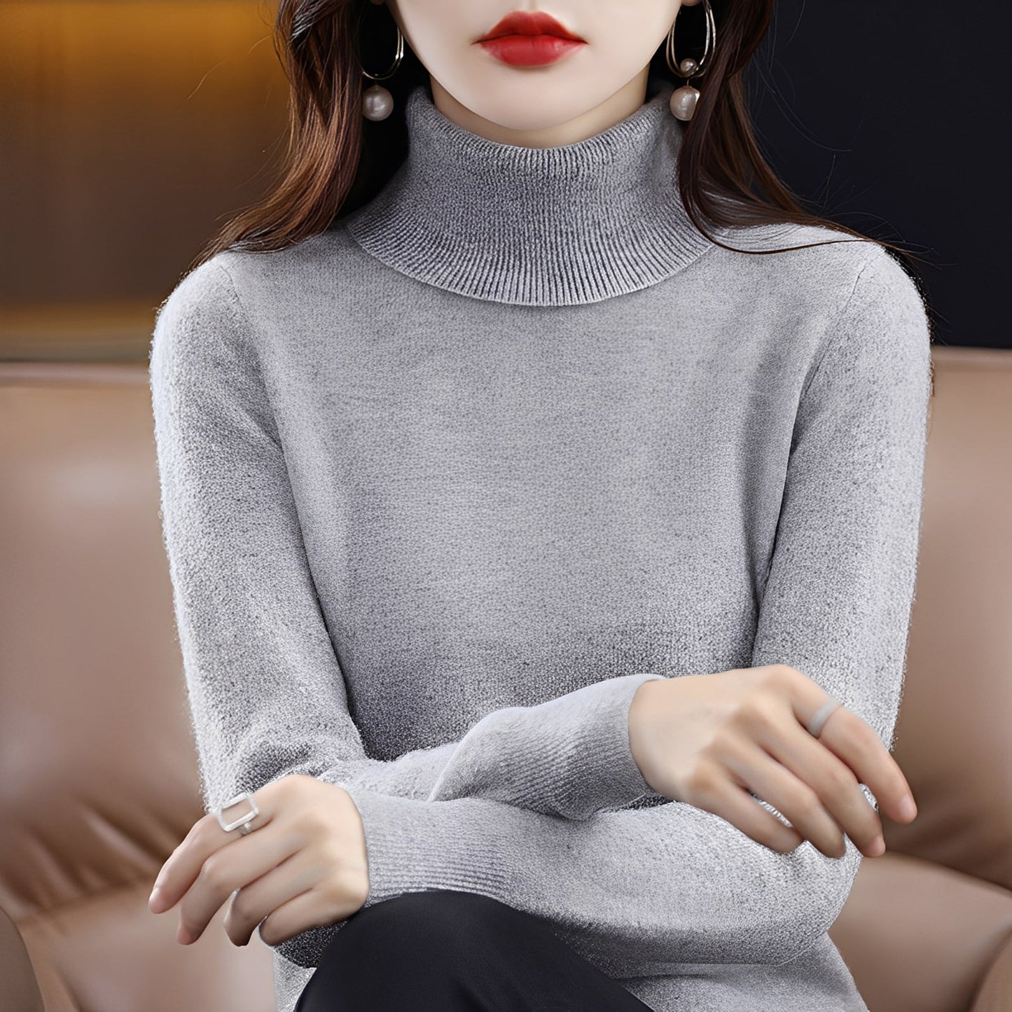 Jocelin - Pull à col roulé fin pour femmes