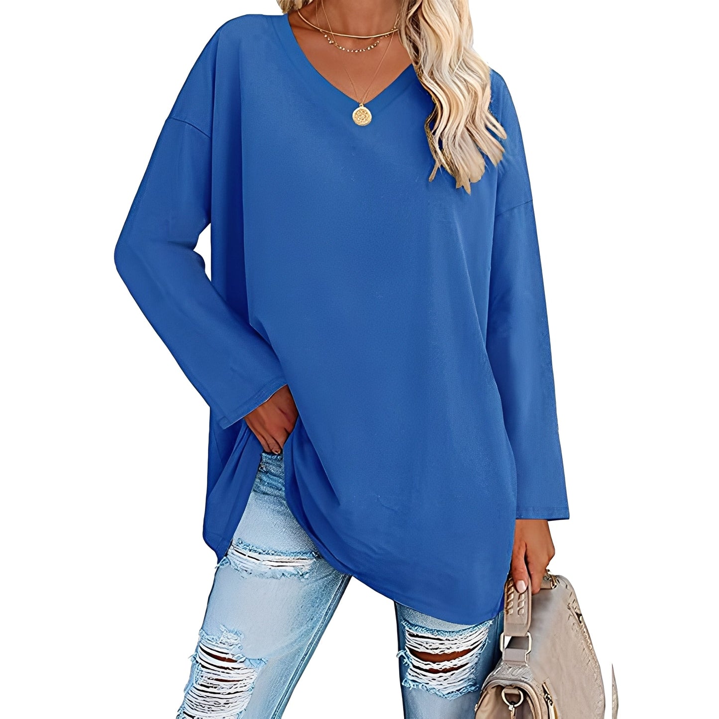 Laëtitia - Loose and elegant long-sleeved blouse for women