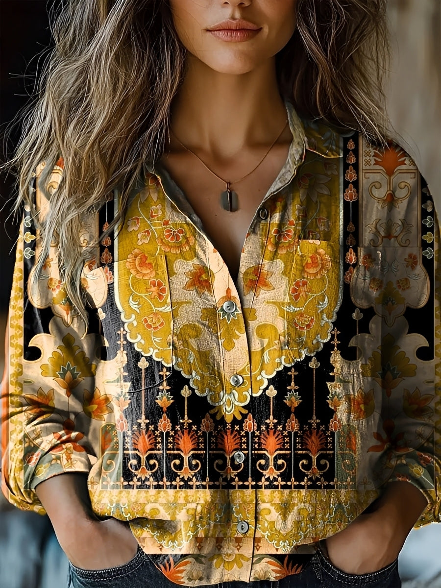 Jasmin - Blouse colorée à manches longues