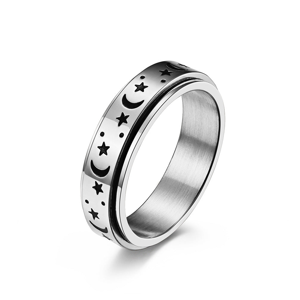 Astrid – Bague céleste lune et étoile