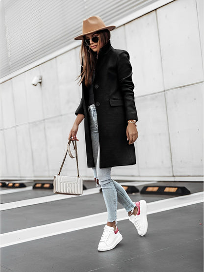 Simone - Manteau classique à deux boutons avec manches longues