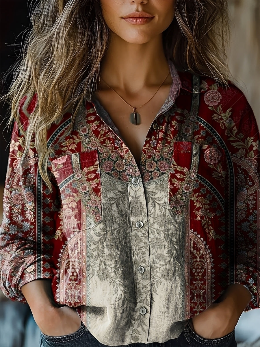 Jasmin - Blouse colorée à manches longues