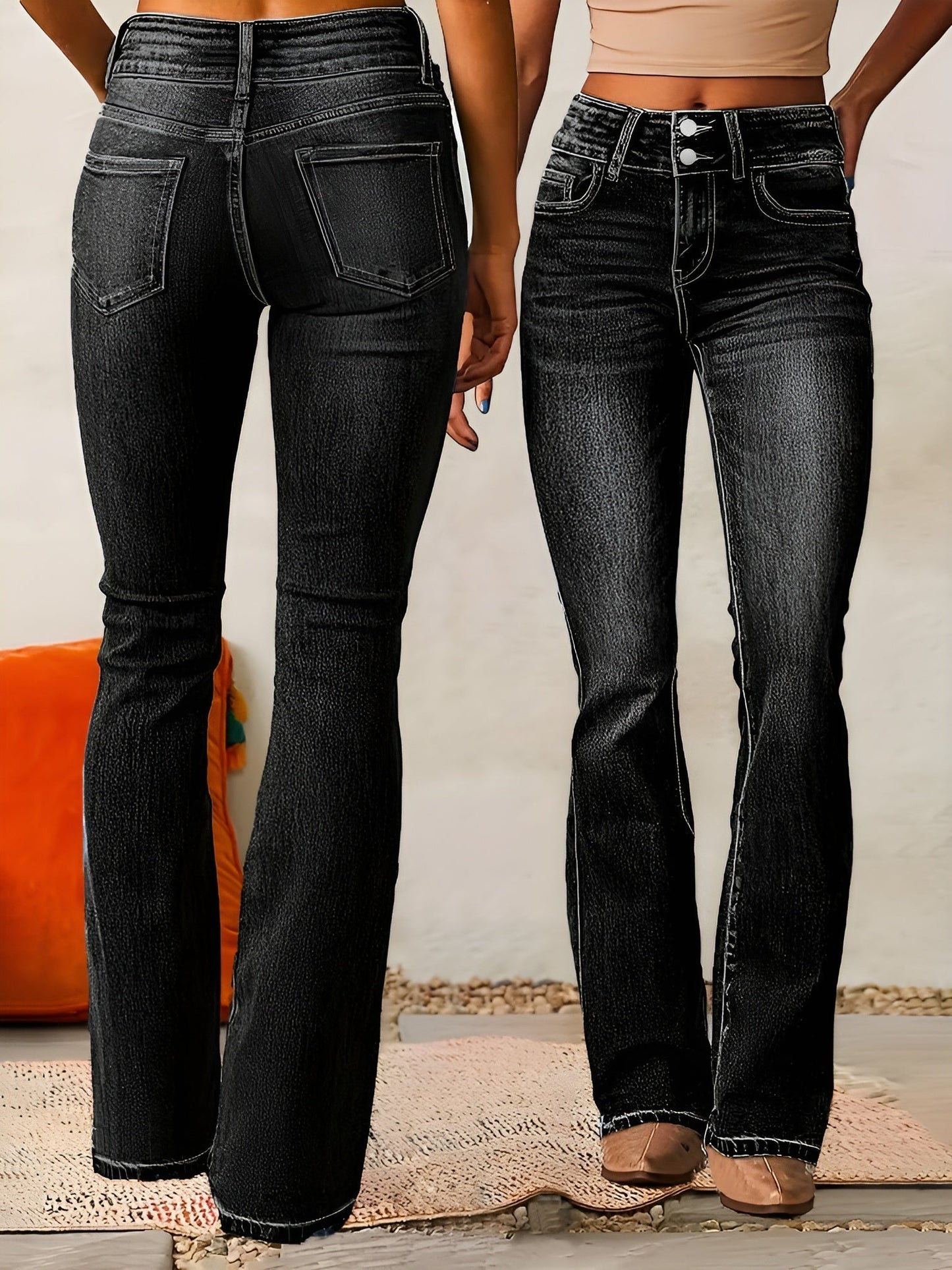 Neely - Jeans décontractés taille haute pour femmes