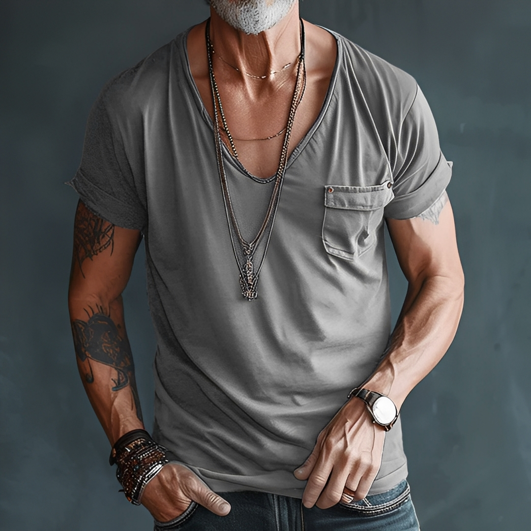 Jelou - T-shirt homme d'été, style décontracté