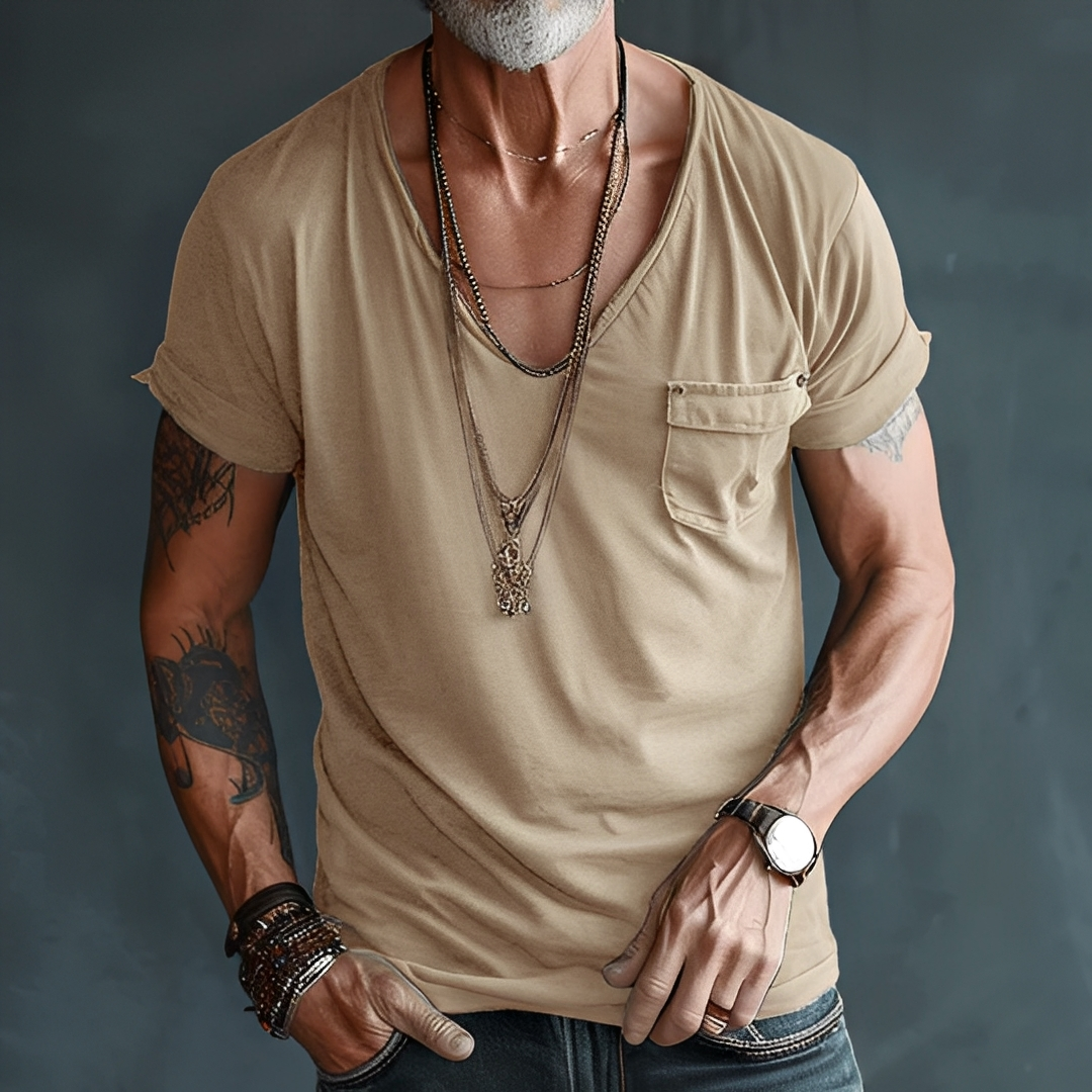 Jelou - T-shirt homme d'été, style décontracté