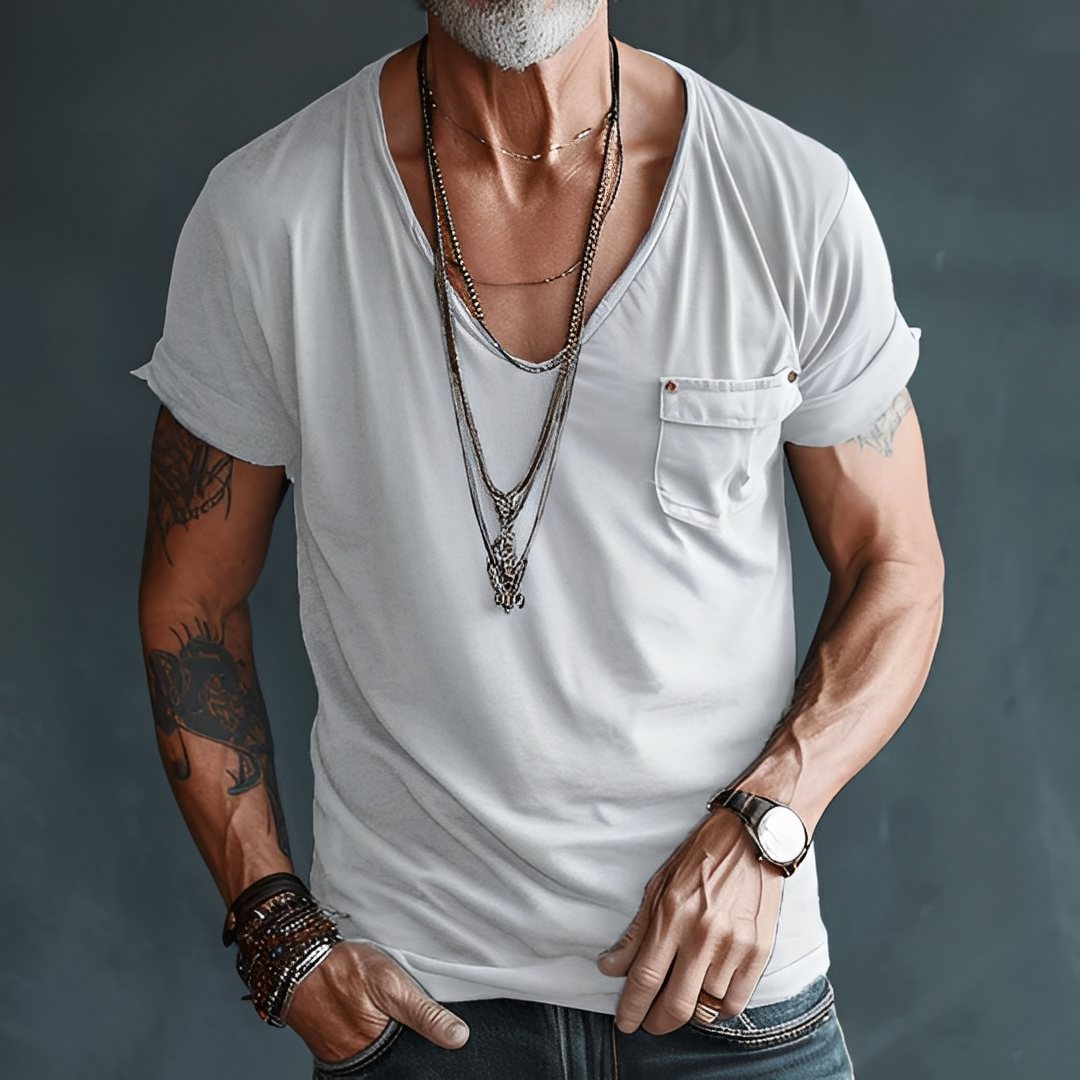 Jelou - T-shirt homme d'été, style décontracté
