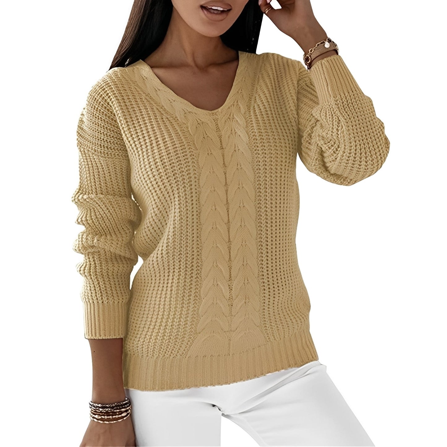 Georgia - Elegant women's sweater with V-neck