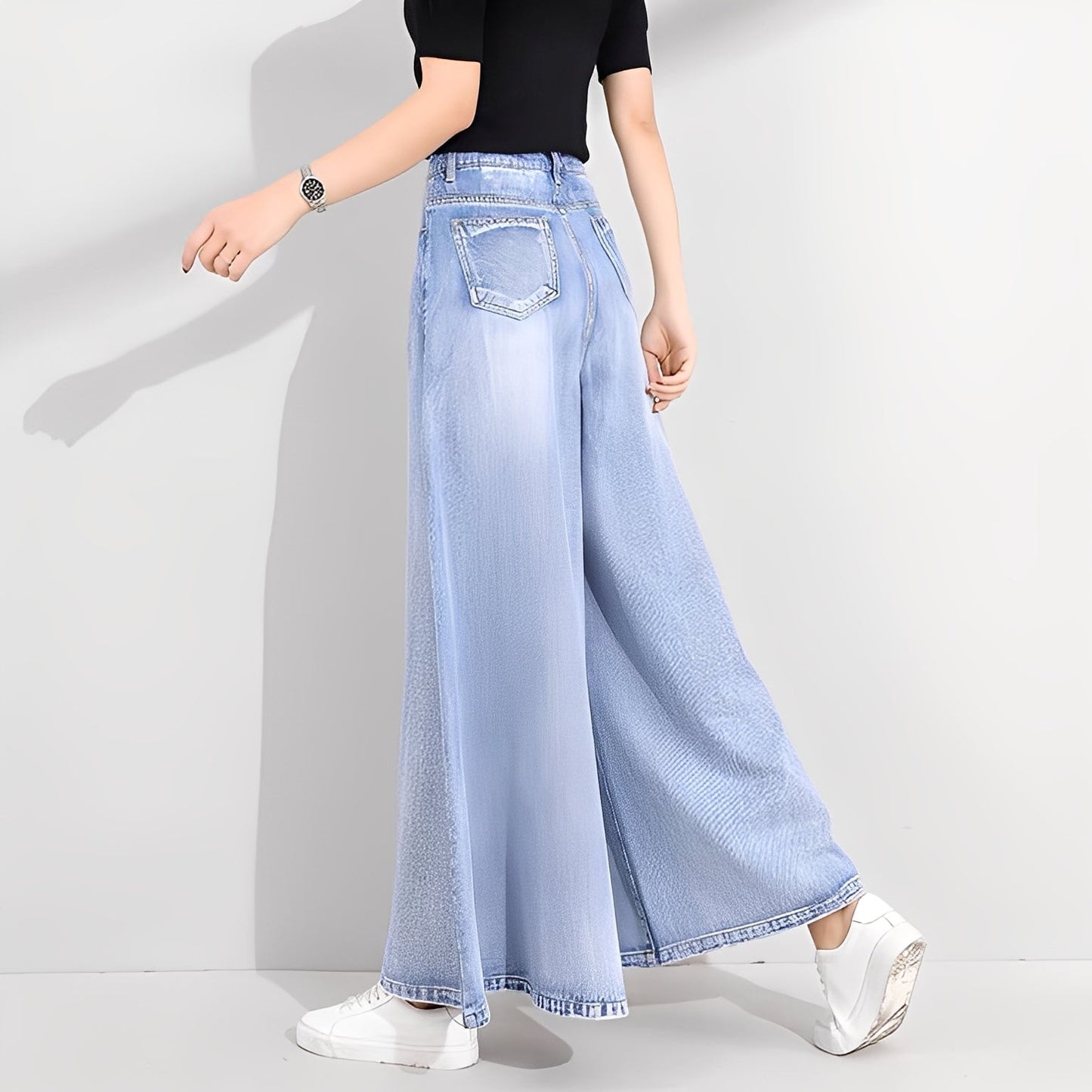 Isabelle - Jeans à la mode avec jambes larges pour femmes