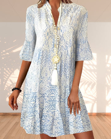 Candida - Robe femme imprimée avec manches mi-longues