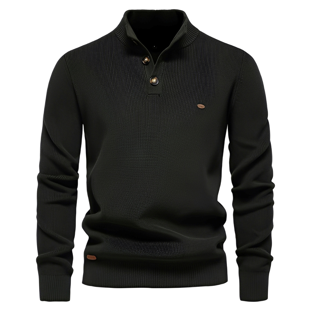 Brant - Elegant sweater with quarter zipper for men