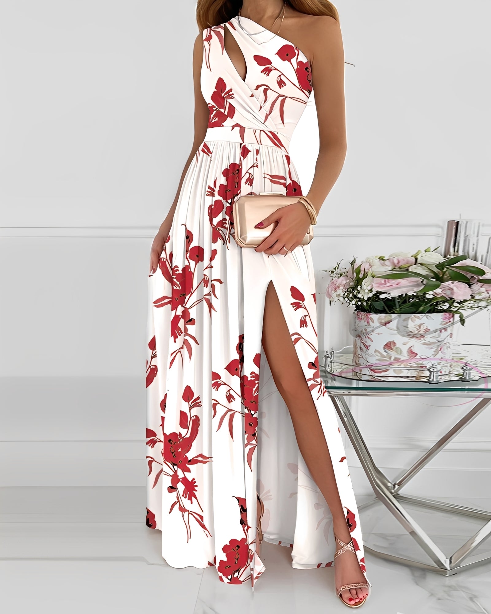 Jasmin - Élégante robe longue à une bretelle pour femmes