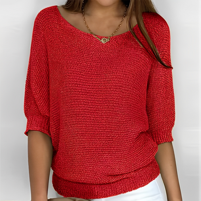 Éliane - Elegant sweater for women with round neckline