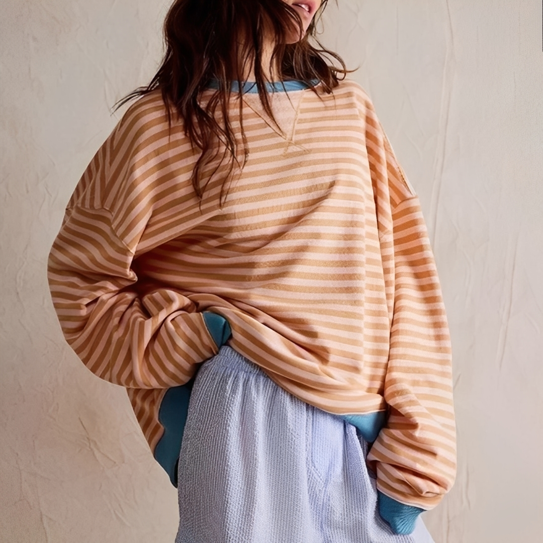 Pénélope - Pull large à rayures pour femme