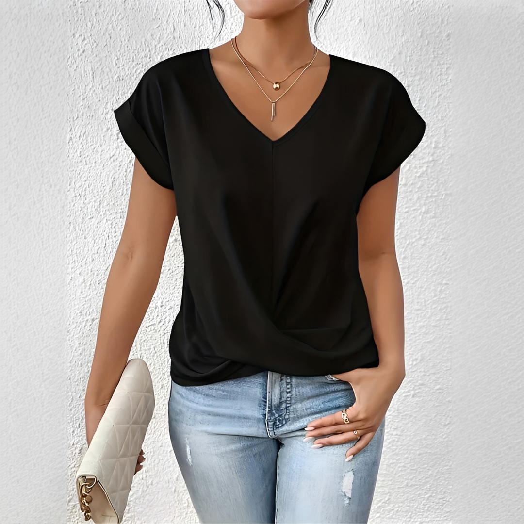 Velanie - T-Shirt Décontracté à Col V