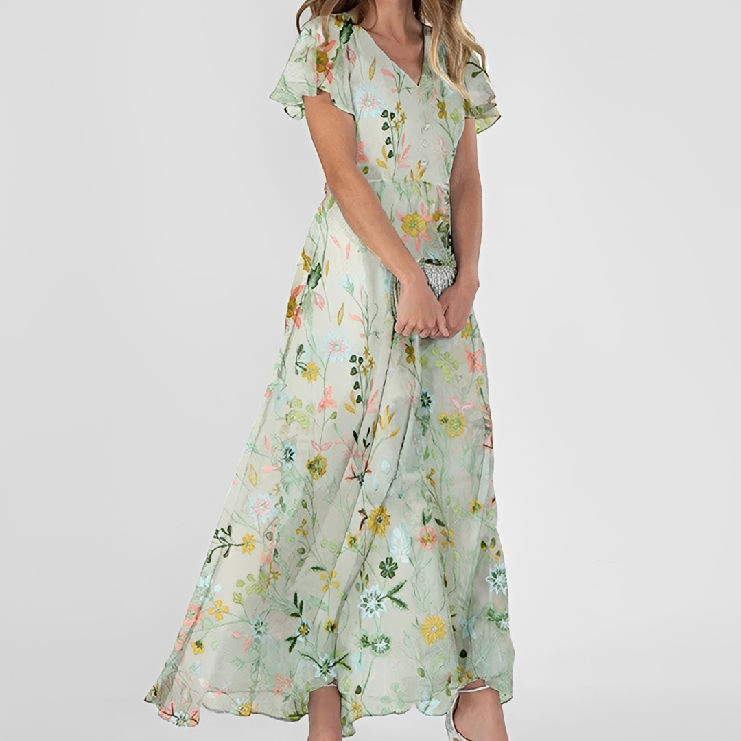 Lily - Robe maxi à fleurs chic