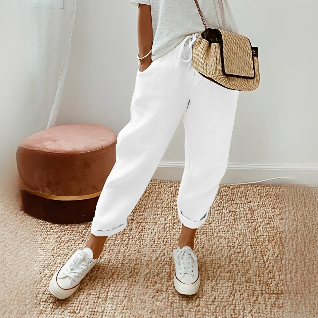 Whitney - Pantalon relax à taille élastiquée