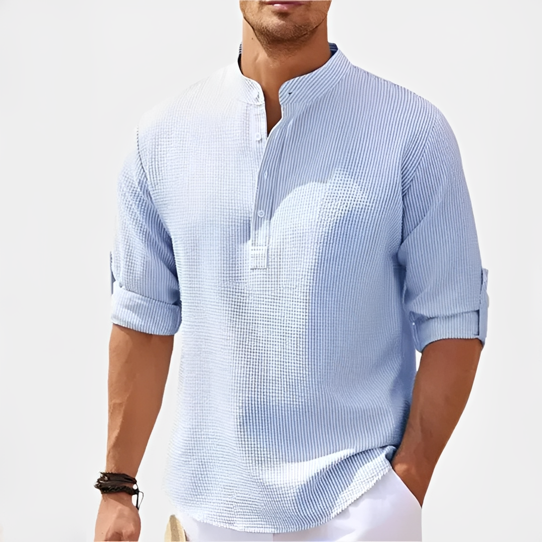 Khenneth - Chemise moderne d'été à manches longues pour homme