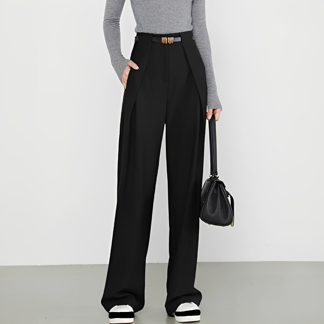 Hasmin - Pantalons droits avec poches simples