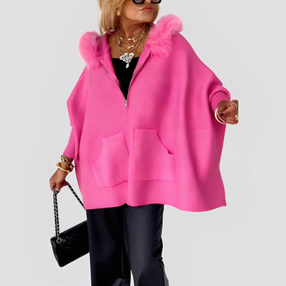 Elvena - Manteau moderne en fausse fourrure avec capuche pour femmes