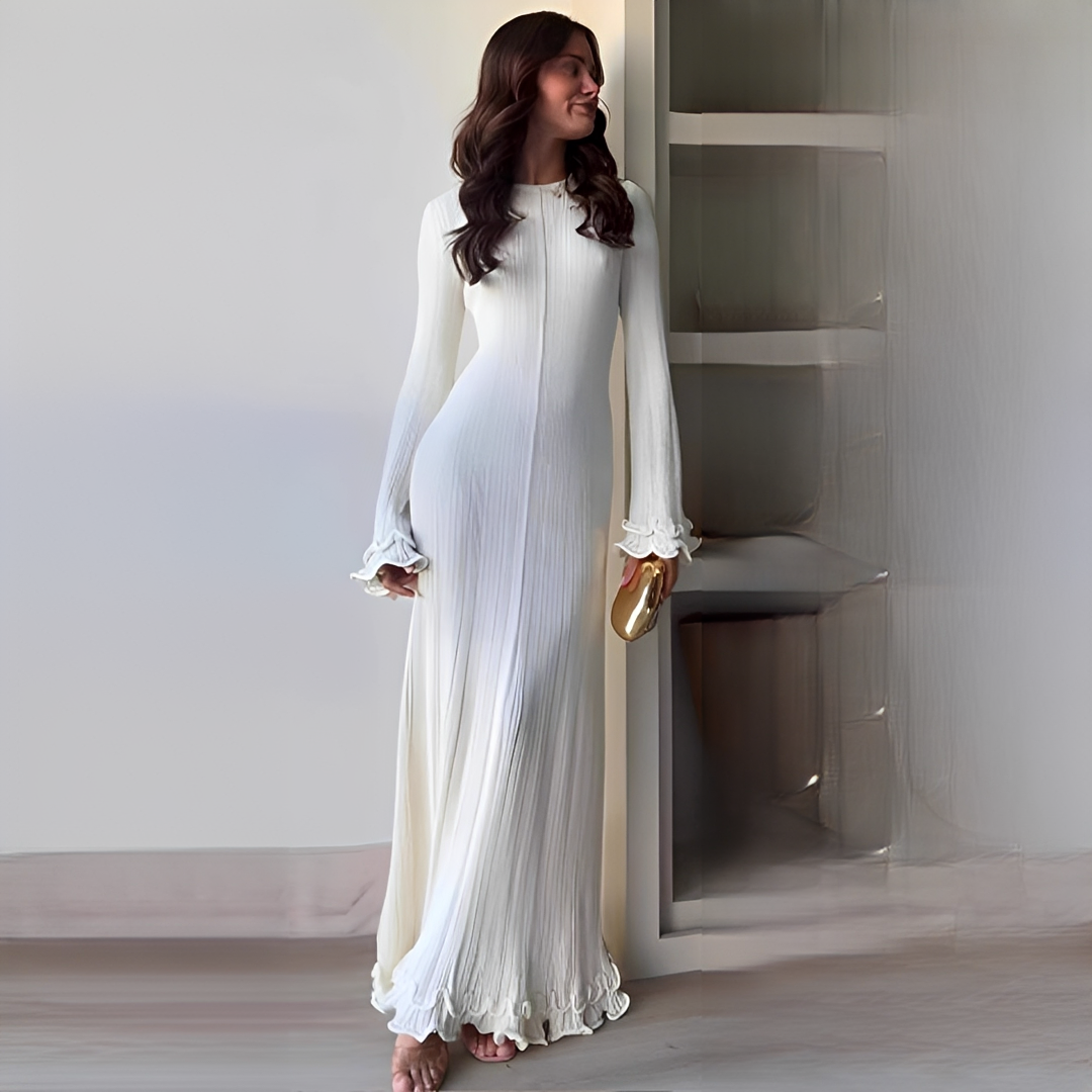 Lebeth - Robe Chic à Manches Longues