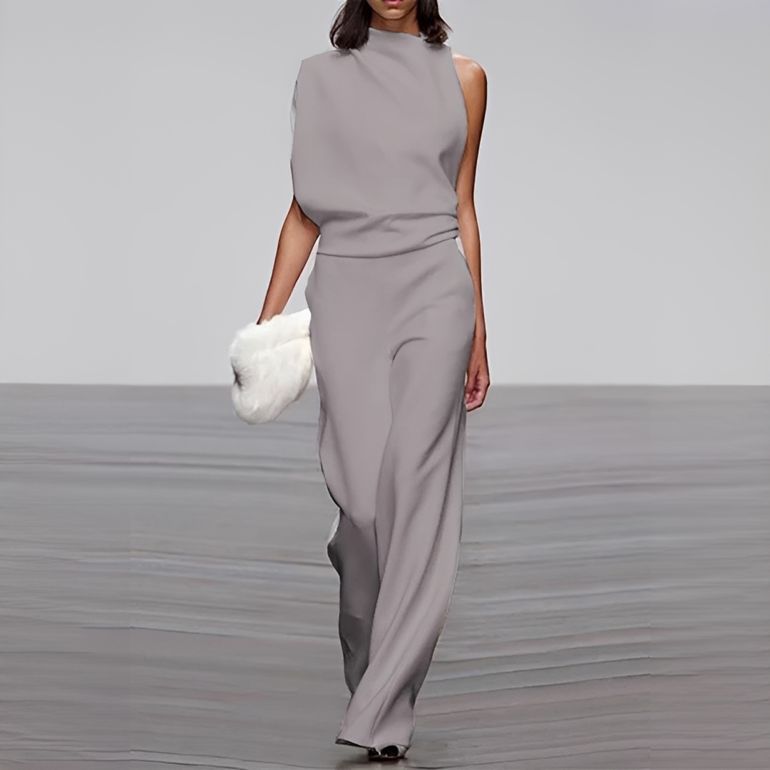Noviem - Combinaison raffinée à col rond pour femme