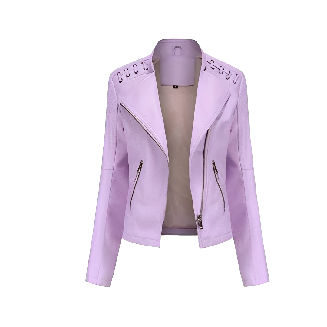 Kortney - Refined leather jacket for women