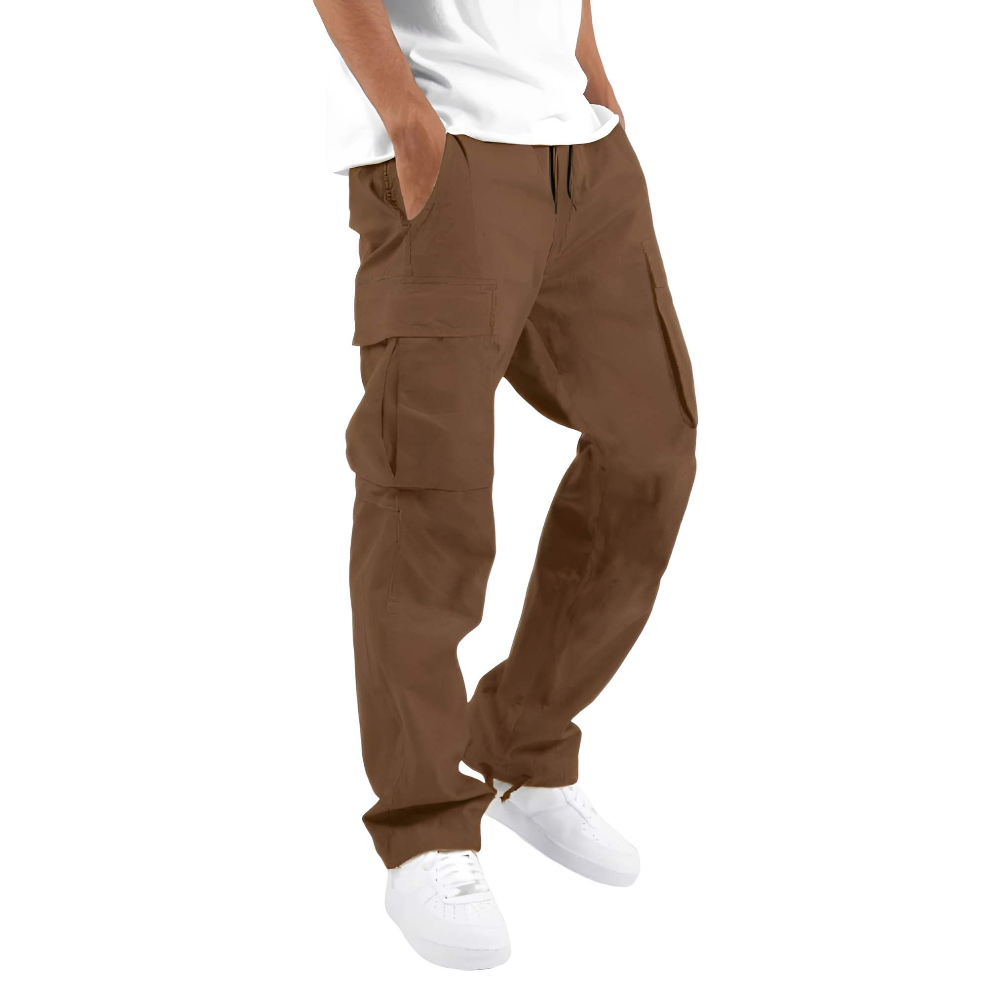 Cooper - Pantalon cargo ample pour hommes avec cordon de serrage