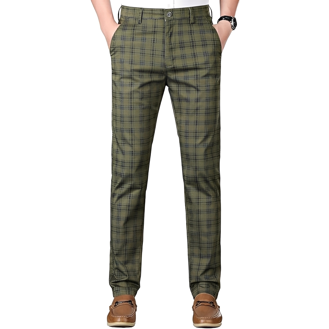 Hayavert - Pantalon homme à carreaux tendance