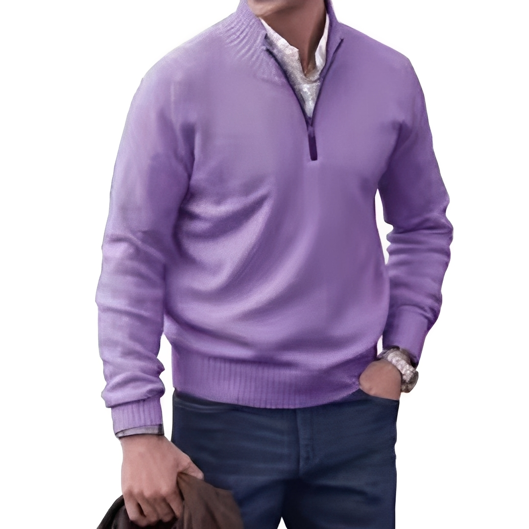Matéo - Half-zip knitted sweater for men