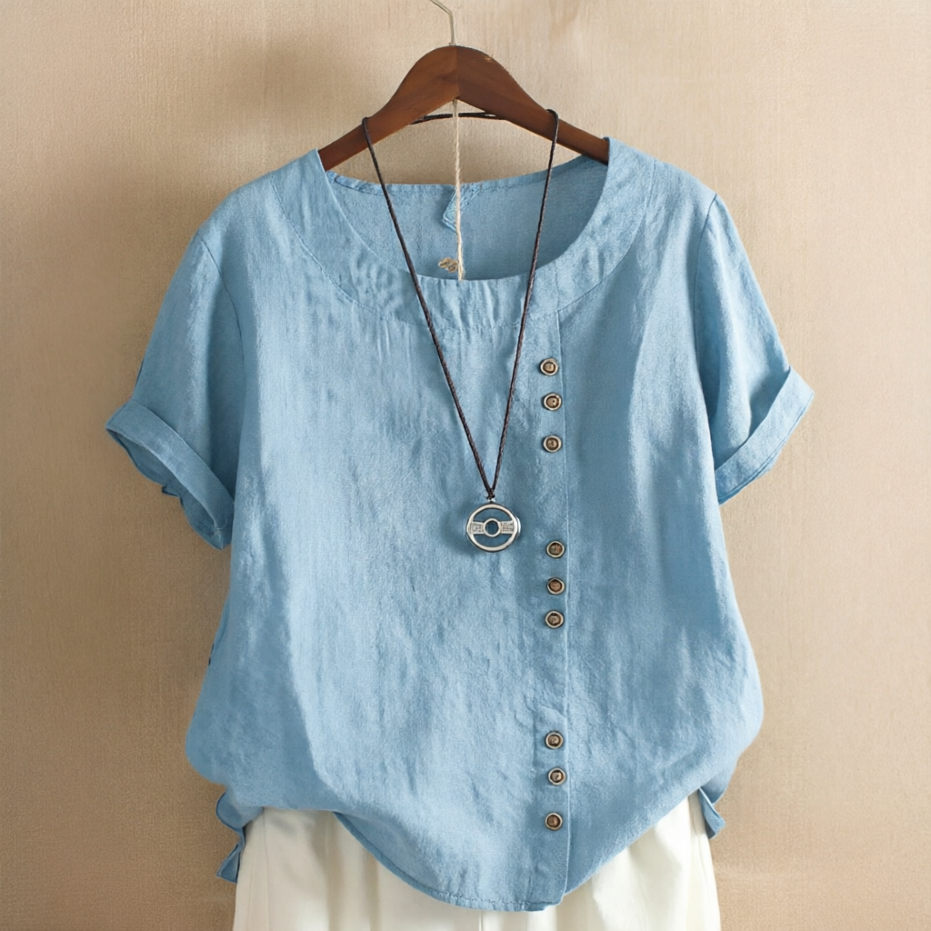 Noelle - Blouse Stylée à Boutons et Coupe Ample