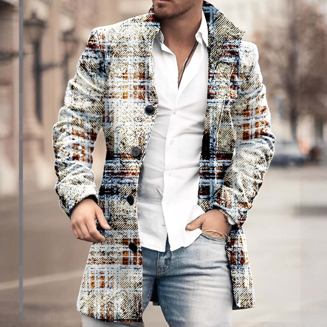 Louison - Eleganter langer Herrenmantel mit Knöpfen