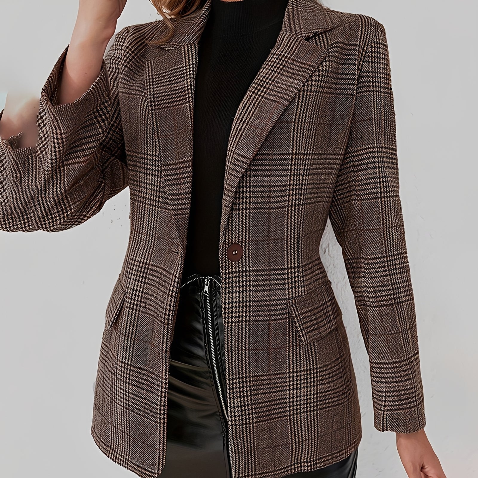 Eshal - Blazer à Carreaux Élégant