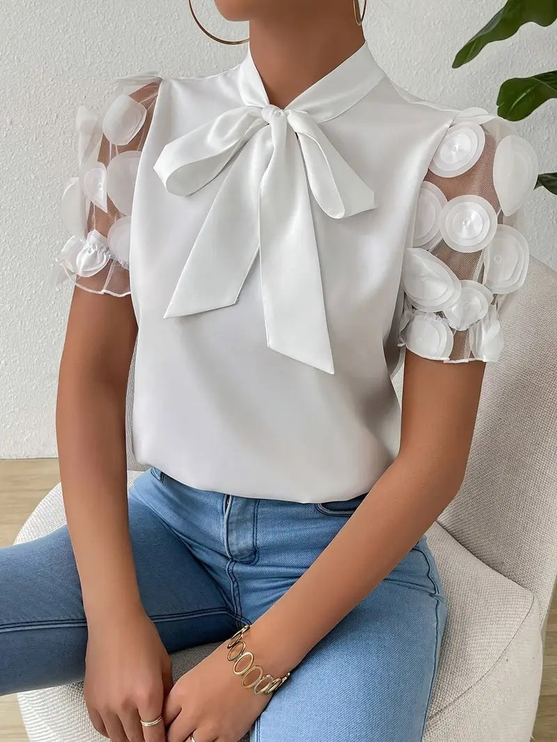 Angela - Blouse élégante avec nœud pour femmes