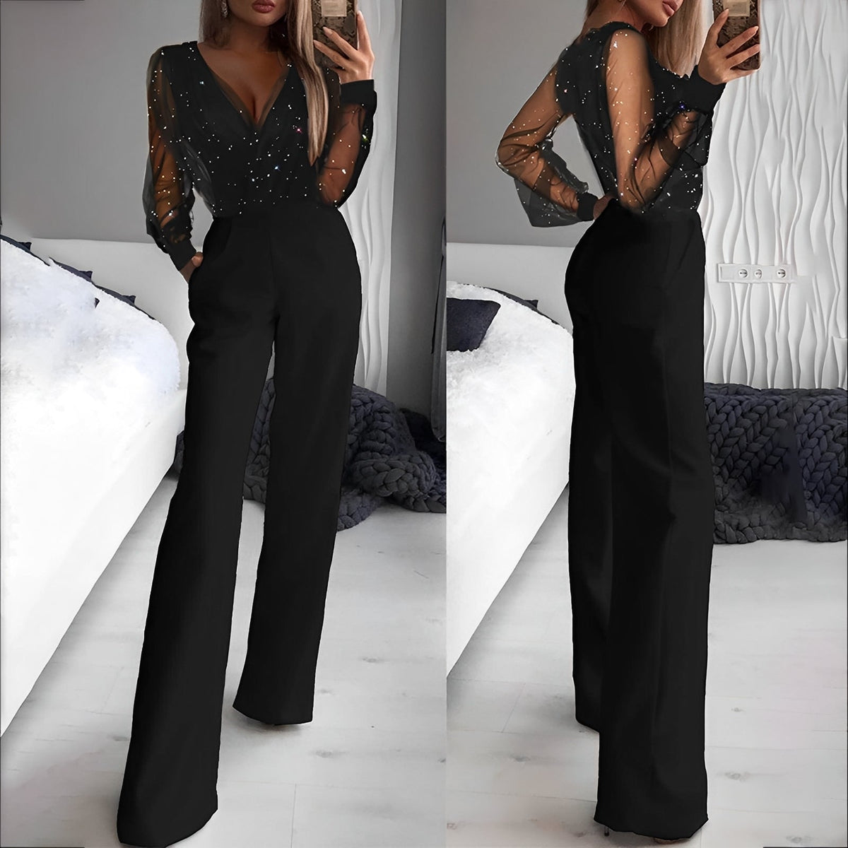 Alissa - Jumpsuit élégant avec décolleté en V pour femmes