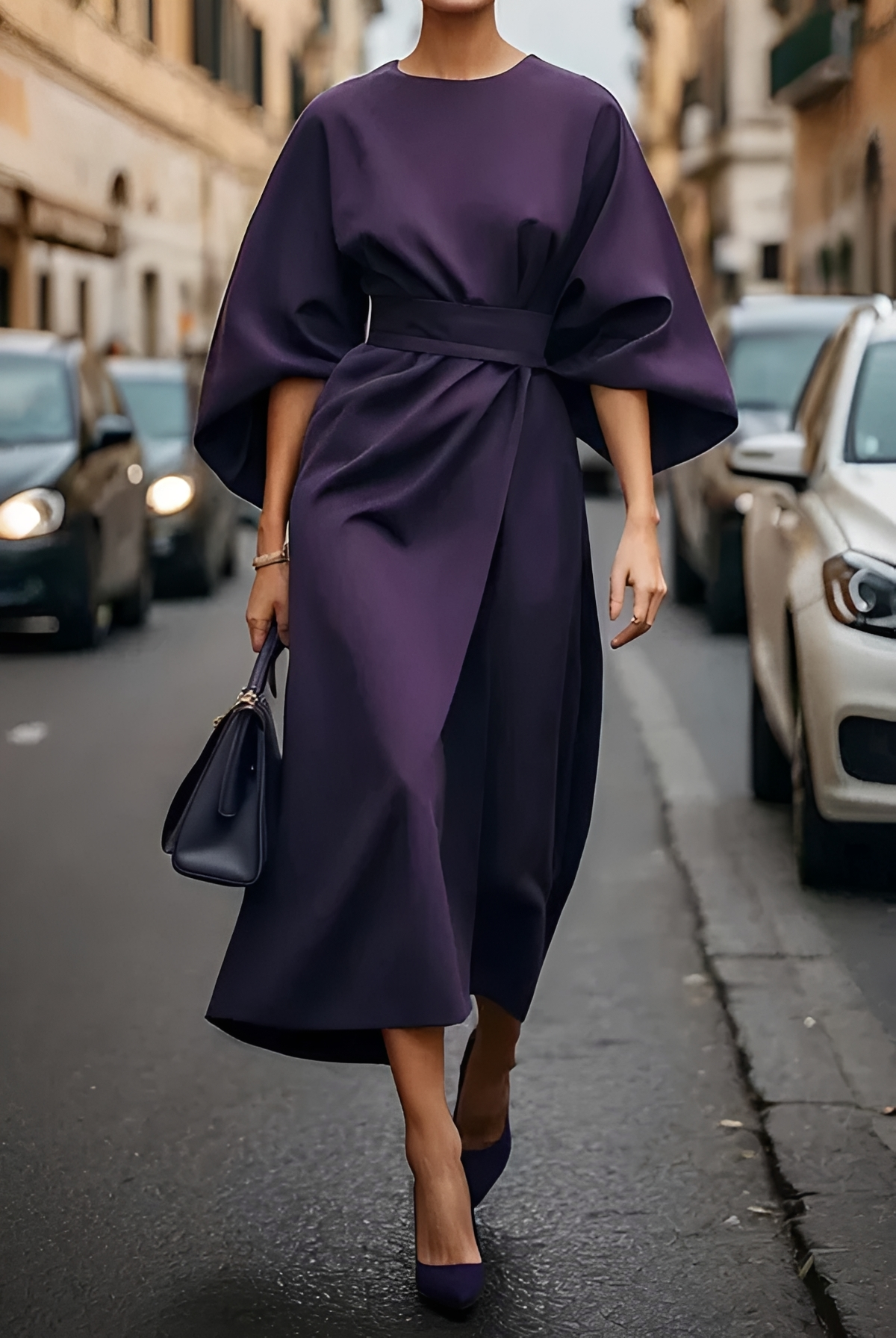 Vera - Robe Midi Élégante Ceinturée