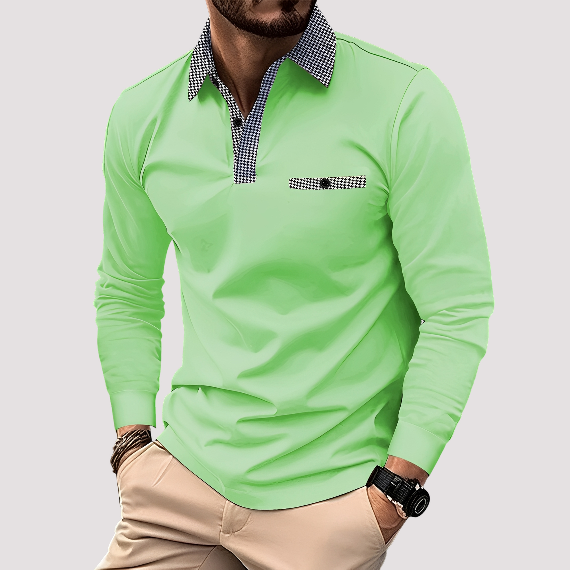 Aidan - Polo à manches longues élégant pour hommes