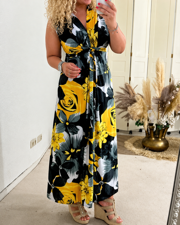 Katrina - Robe Sans Manches à Fleurs Élégante
