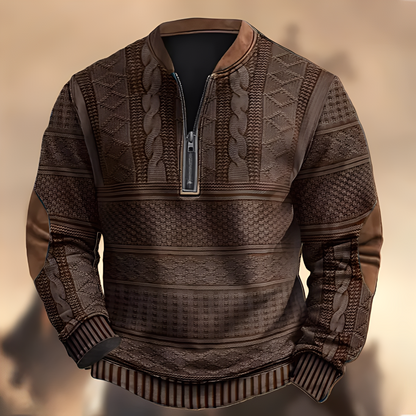 Edmund - Pull à motifs décontracté avec zip pour hommes