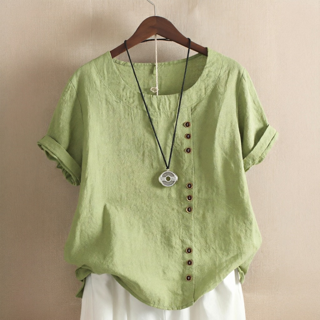Noelle - Blouse Stylée à Boutons et Coupe Ample