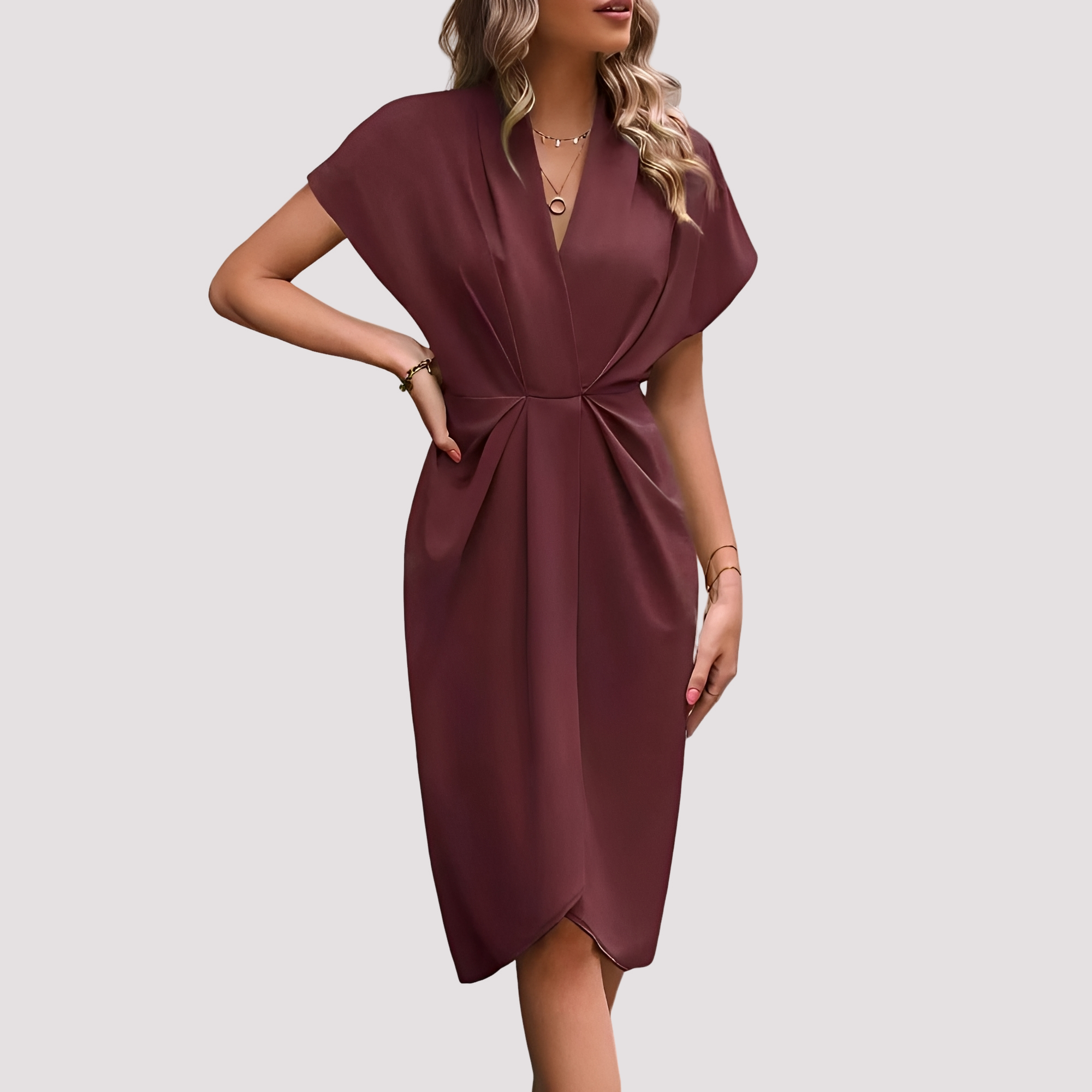 Gwen - Robe Midi Chic avec Fente