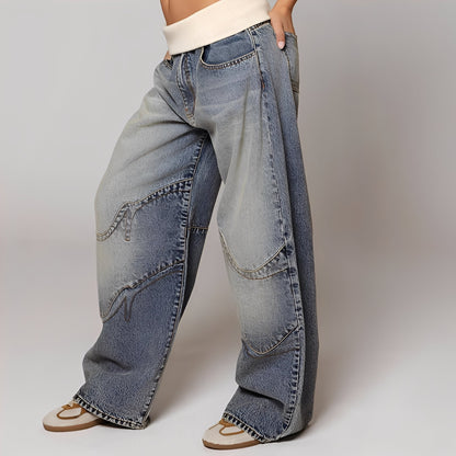 Vanessa - Weite und bequeme Jeans mit Used-Look für Damen