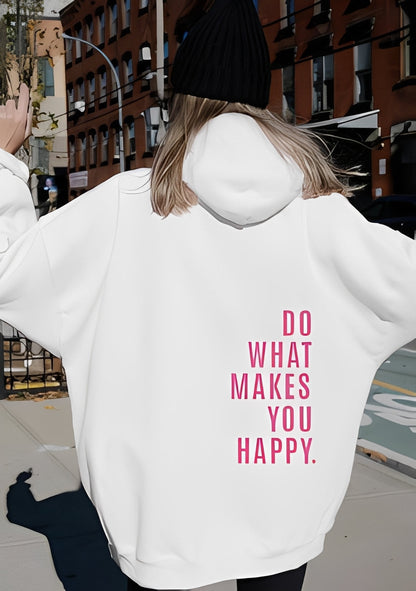 Adrienne - Stylish hooded sweatshirt with inscription for women