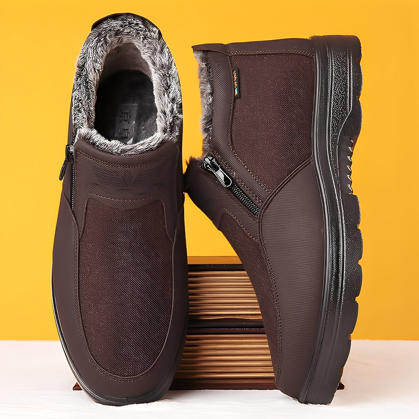 Konnor - Bottes d'hiver tendance avec doublure polaire pour hommes