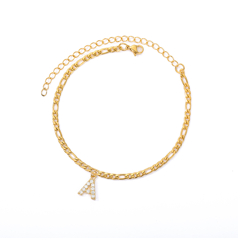 Cheville avec Initiale - Bracelet de cheville avec votre initiale