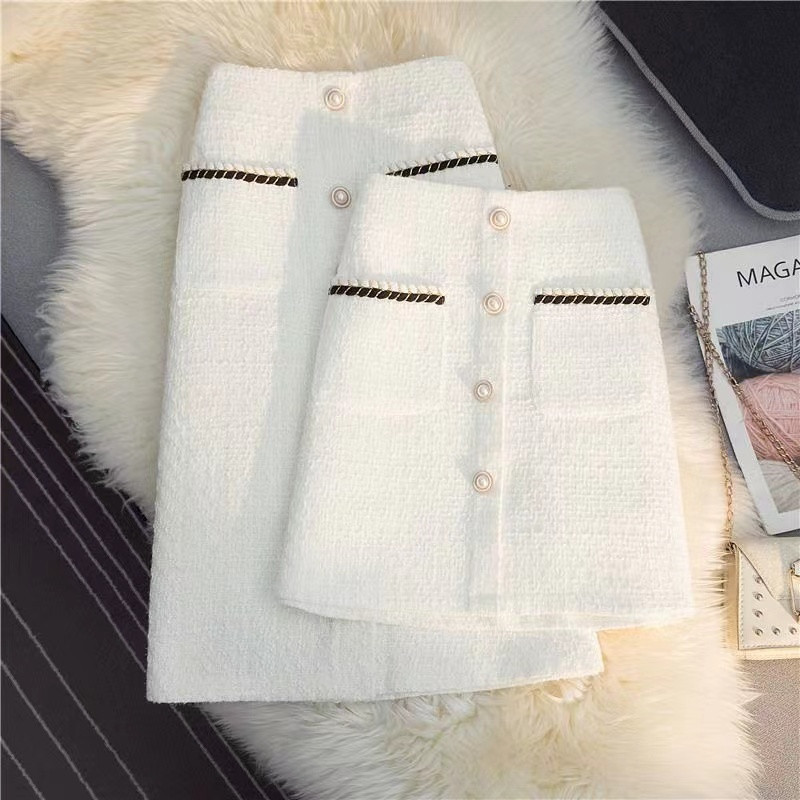 Morgan - jupe en tweed coupe A et taille haute