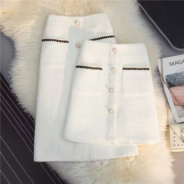 Morgan - jupe en tweed coupe A et taille haute