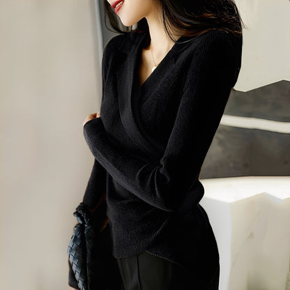 Myrtle - Pull classique ajusté avec asymétrie pour femmes
